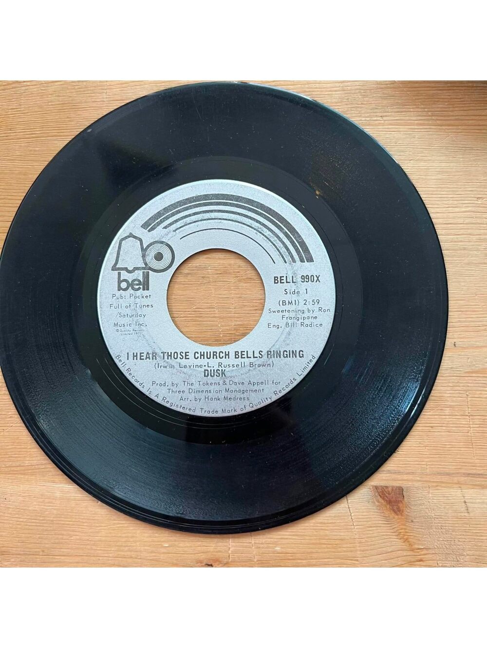 Dusk - I hear those Church Bells Ringing/I Cannot See to See You 45rpm VG+ R08
